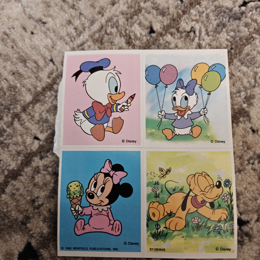 1990s Disney Vibrant Character Sticker Collection